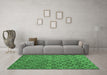 Machine Washable Abstract Emerald Green Modern Area Rugs in a Living Room,, wshabs4731emgrn