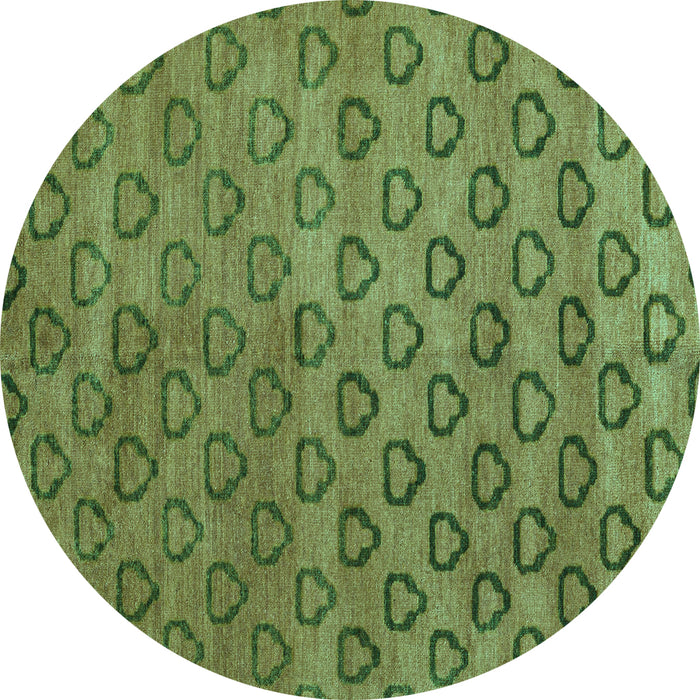 Round Abstract Turquoise Modern Rug, abs4731turq