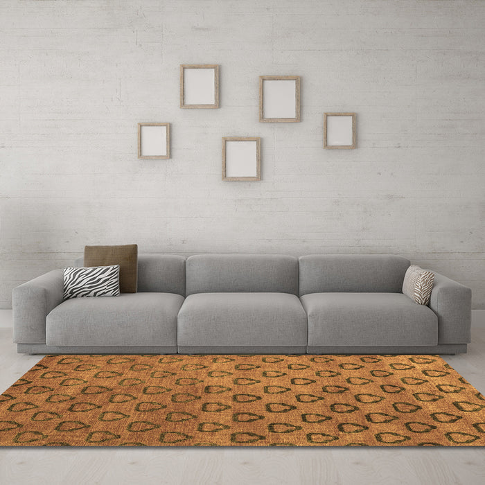 Machine Washable Abstract Brown Modern Rug in a Living Room,, wshabs4731brn