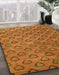 Machine Washable Abstract Neon Orange Rug in a Family Room, wshabs4731