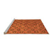 Sideview of Machine Washable Abstract Orange Modern Area Rugs, wshabs4731org