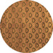 Round Machine Washable Abstract Brown Modern Rug, wshabs4731brn