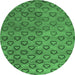 Round Abstract Emerald Green Modern Rug, abs4731emgrn