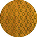 Round Abstract Yellow Modern Rug, abs4731yw