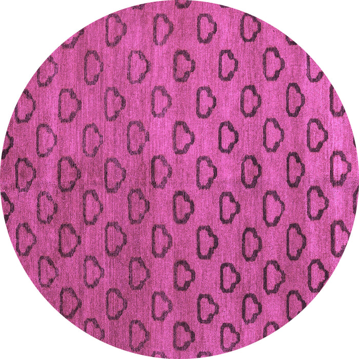 Round Machine Washable Abstract Purple Modern Area Rugs, wshabs4731pur