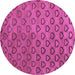 Round Machine Washable Abstract Purple Modern Area Rugs, wshabs4731pur