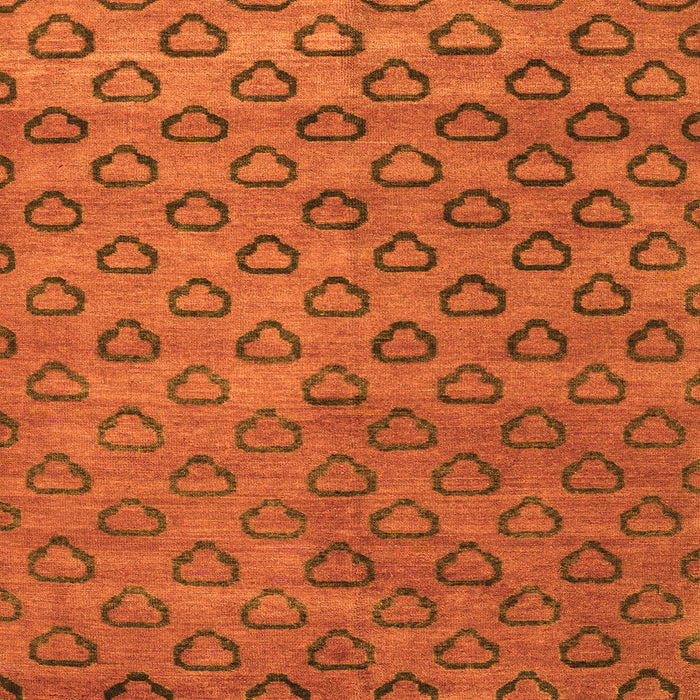 Square Abstract Orange Modern Rug, abs4731org