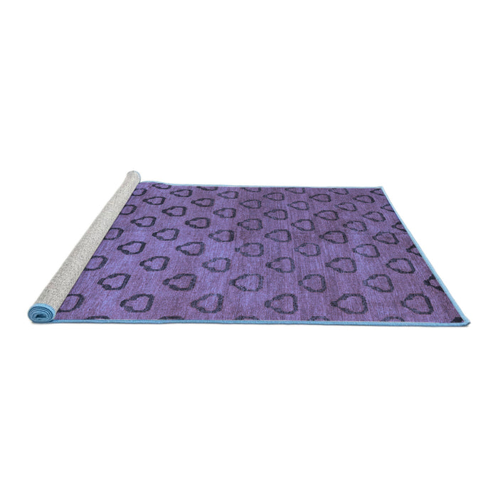Sideview of Machine Washable Abstract Blue Modern Rug, wshabs4731blu