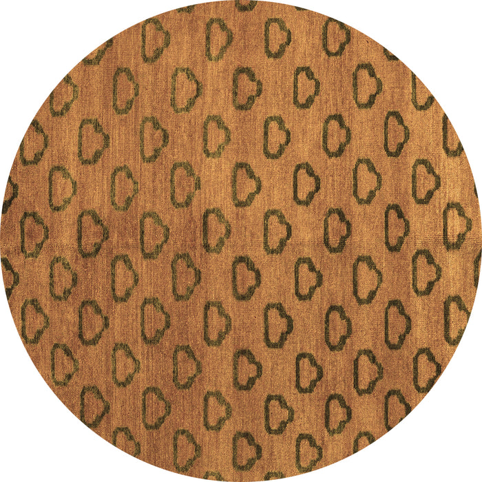 Round Abstract Brown Modern Rug, abs4731brn