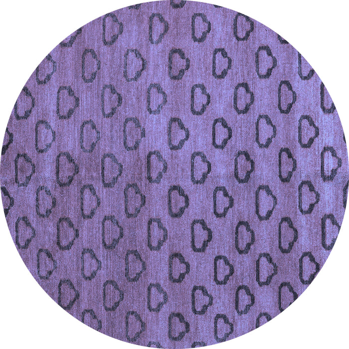Round Abstract Blue Modern Rug, abs4731blu