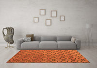 Machine Washable Abstract Orange Modern Rug, wshabs4731org