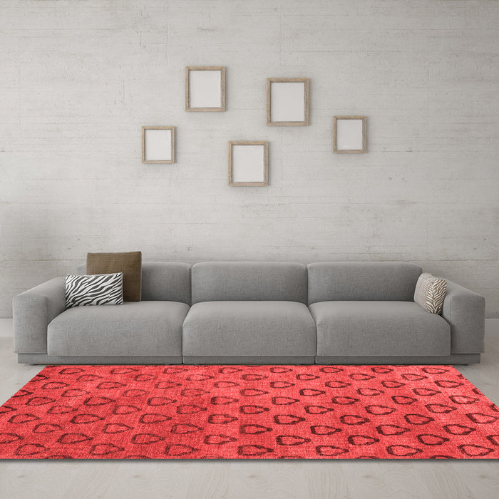 Modern Red Washable Rugs