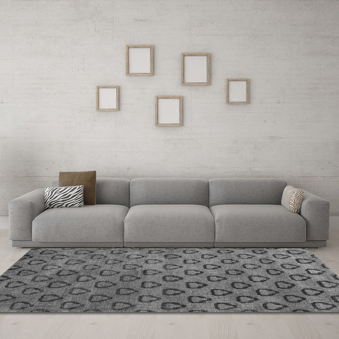 Machine Washable Abstract Gray Modern Rug in a Living Room,, wshabs4731gry