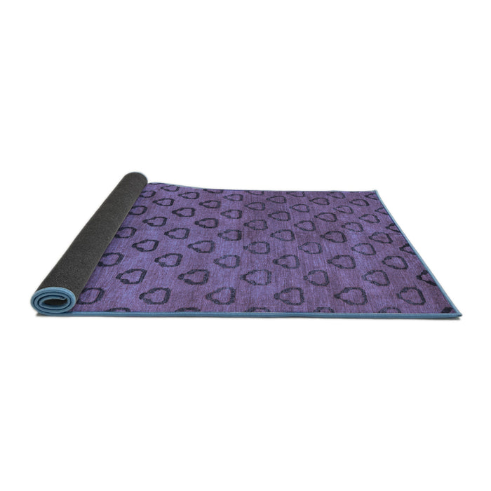 Sideview of Abstract Blue Modern Rug, abs4731blu