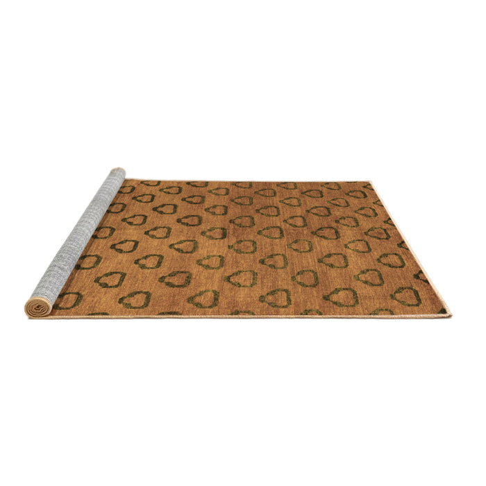 Sideview of Machine Washable Abstract Brown Modern Rug, wshabs4731brn