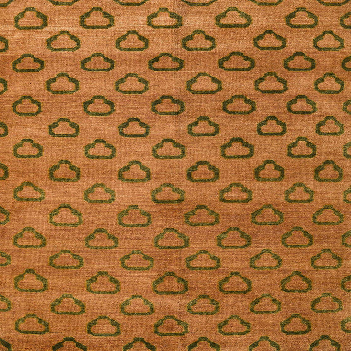 Square Machine Washable Abstract Neon Orange Rug, wshabs4731