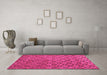 Machine Washable Abstract Pink Modern Rug in a Living Room, wshabs4731pnk