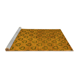 Sideview of Machine Washable Abstract Yellow Modern Rug, wshabs4731yw