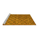 Sideview of Machine Washable Abstract Yellow Modern Rug, wshabs4731yw