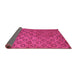 Sideview of Abstract Pink Modern Rug, abs4731pnk