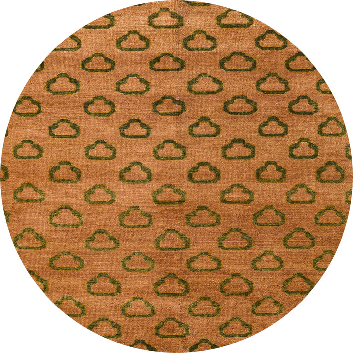 Round Abstract Neon Orange Modern Rug, abs4731