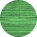 Round Abstract Emerald Green Modern Rug, abs4732emgrn