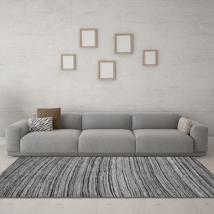 Machine Washable Abstract Gray Modern Rug in a Living Room,, wshabs4732gry