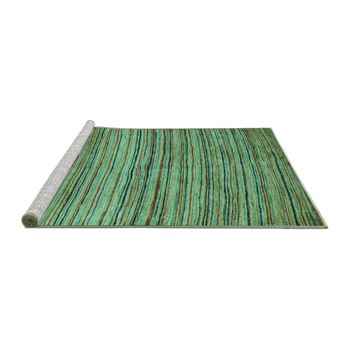 Sideview of Machine Washable Abstract Turquoise Modern Area Rugs, wshabs4732turq