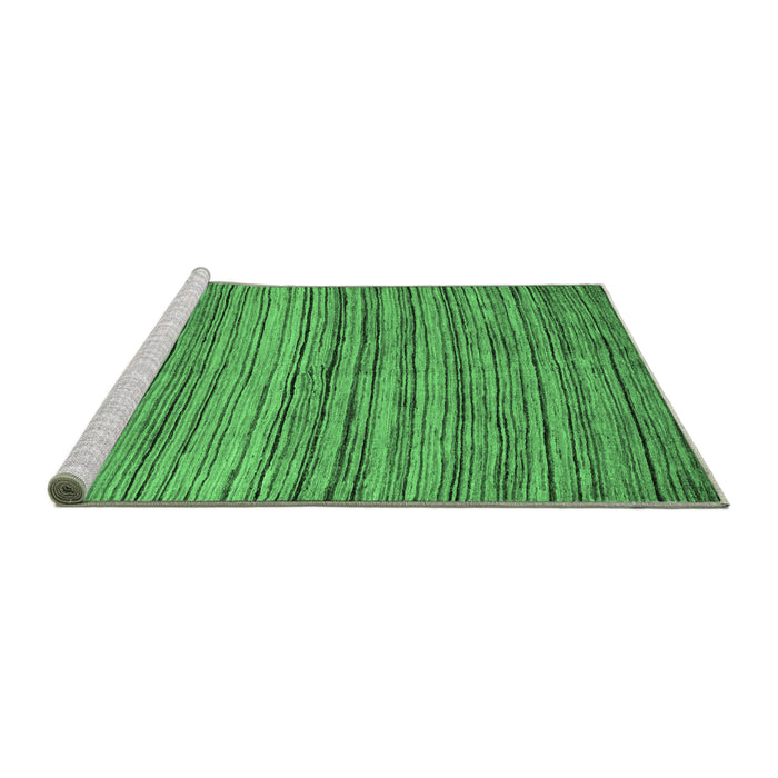 Sideview of Machine Washable Abstract Emerald Green Modern Area Rugs, wshabs4732emgrn