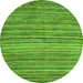 Round Machine Washable Abstract Green Modern Area Rugs, wshabs4732grn