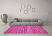 Machine Washable Abstract Pink Modern Rug in a Living Room, wshabs4732pnk