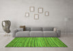 Machine Washable Abstract Green Modern Area Rugs in a Living Room,, wshabs4732grn