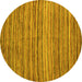 Round Machine Washable Abstract Yellow Modern Rug, wshabs4732yw