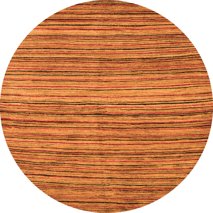 Round Abstract Orange Modern Rug, abs4732org