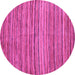 Round Machine Washable Abstract Pink Modern Rug, wshabs4732pnk