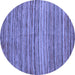 Round Abstract Blue Modern Rug, abs4732blu