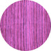 Round Machine Washable Abstract Purple Modern Area Rugs, wshabs4732pur