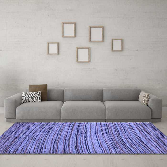 Machine Washable Abstract Blue Modern Rug in a Living Room, wshabs4732blu