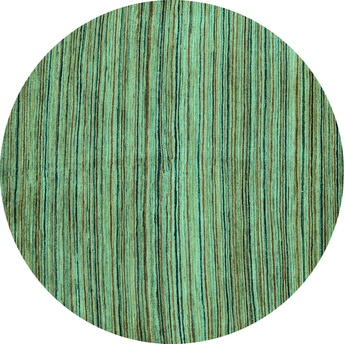 Round Abstract Turquoise Modern Rug, abs4732turq