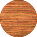 Round Machine Washable Abstract Orange Modern Area Rugs, wshabs4732org