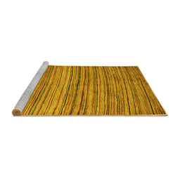 Sideview of Machine Washable Abstract Yellow Modern Rug, wshabs4732yw