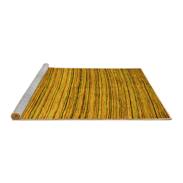 Sideview of Machine Washable Abstract Yellow Modern Rug, wshabs4732yw