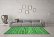 Machine Washable Abstract Emerald Green Modern Area Rugs in a Living Room,, wshabs4732emgrn