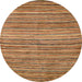 Round Abstract Yellow Modern Rug, abs4732