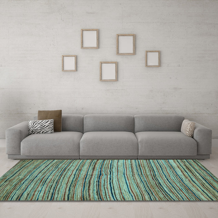 Machine Washable Abstract Light Blue Modern Rug in a Living Room, wshabs4732lblu