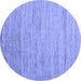 Round Abstract Blue Modern Rug, abs4733blu