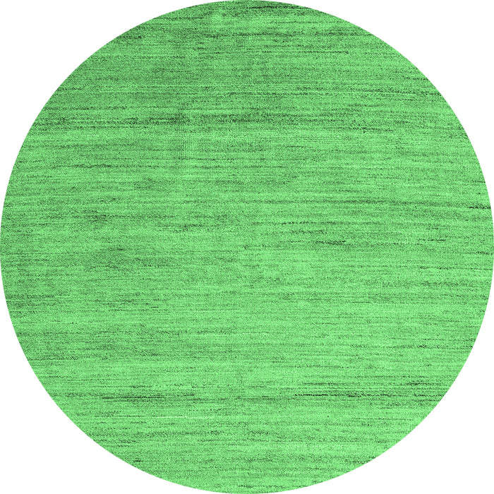 Round Abstract Emerald Green Modern Rug, abs4733emgrn