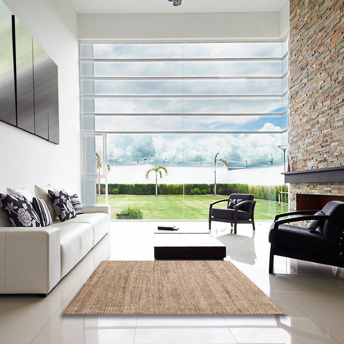 Square Abstract Orange Brown Modern Rug in a Living Room, abs4733