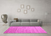 Machine Washable Abstract Pink Modern Rug in a Living Room, wshabs4733pnk