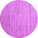 Round Machine Washable Abstract Purple Modern Area Rugs, wshabs4733pur